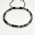 Minimal Iolite Sterling Silver Bracelet, 4mm | Castello Jewels