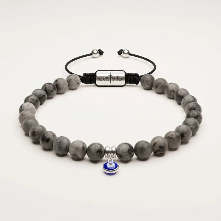 Labradorite Evil Eye Bracelet · 4mm