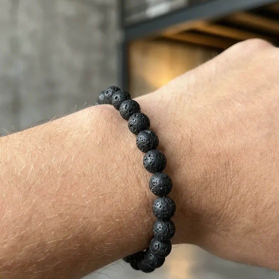 Lava Stone Everyday Bracelet, 6mm, view 3 | Castello Jewels