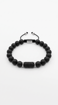 Matte Onyx & Lava Stone Silver 925 Ancient Bracelet