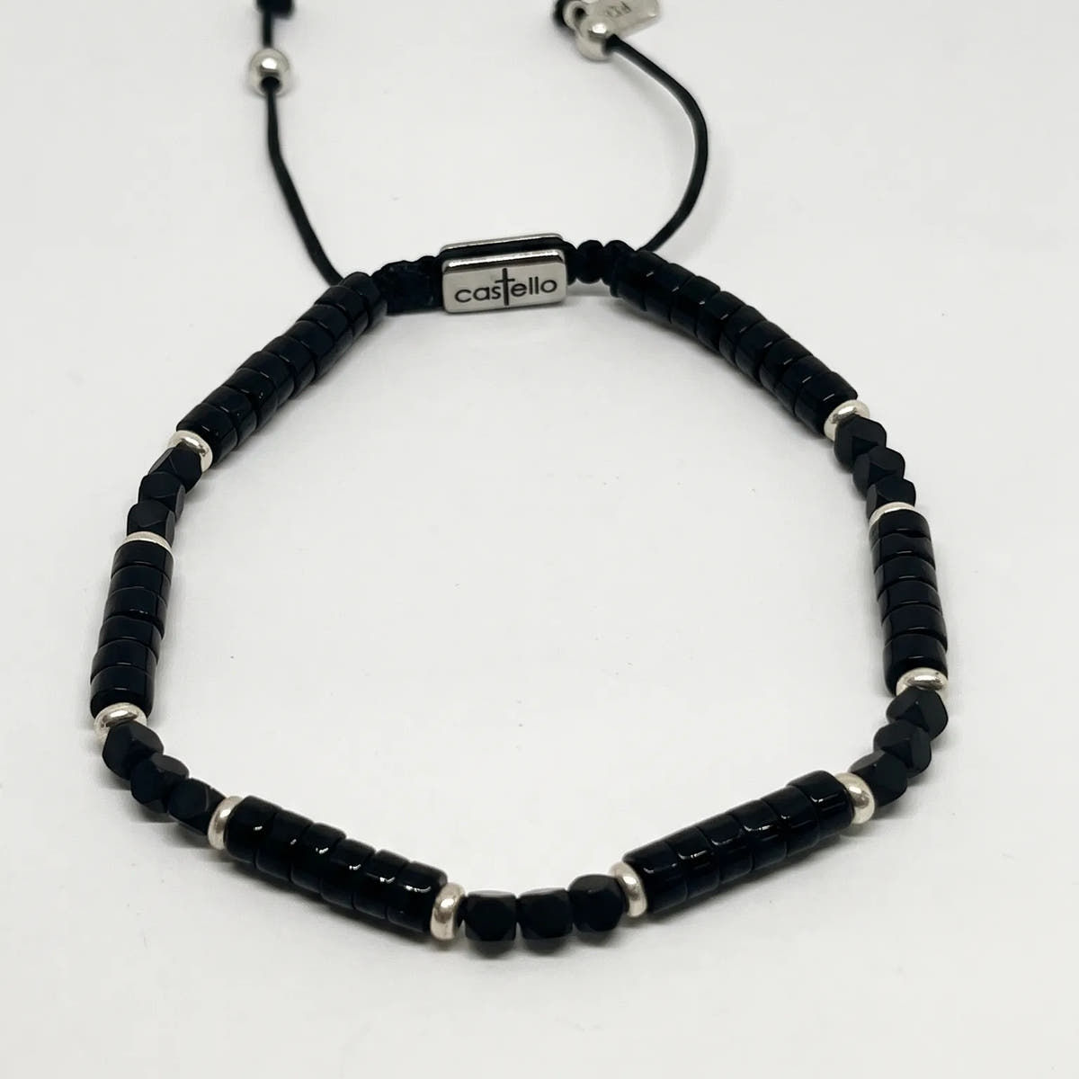 Onyx & Lava Stone Silver 925 Ancient Bracelet