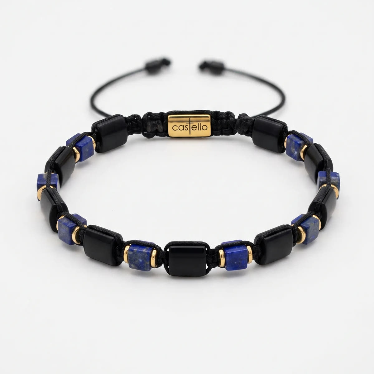 Lapis Lazuli & Onyx Gold-Plated Ancient Bracelet