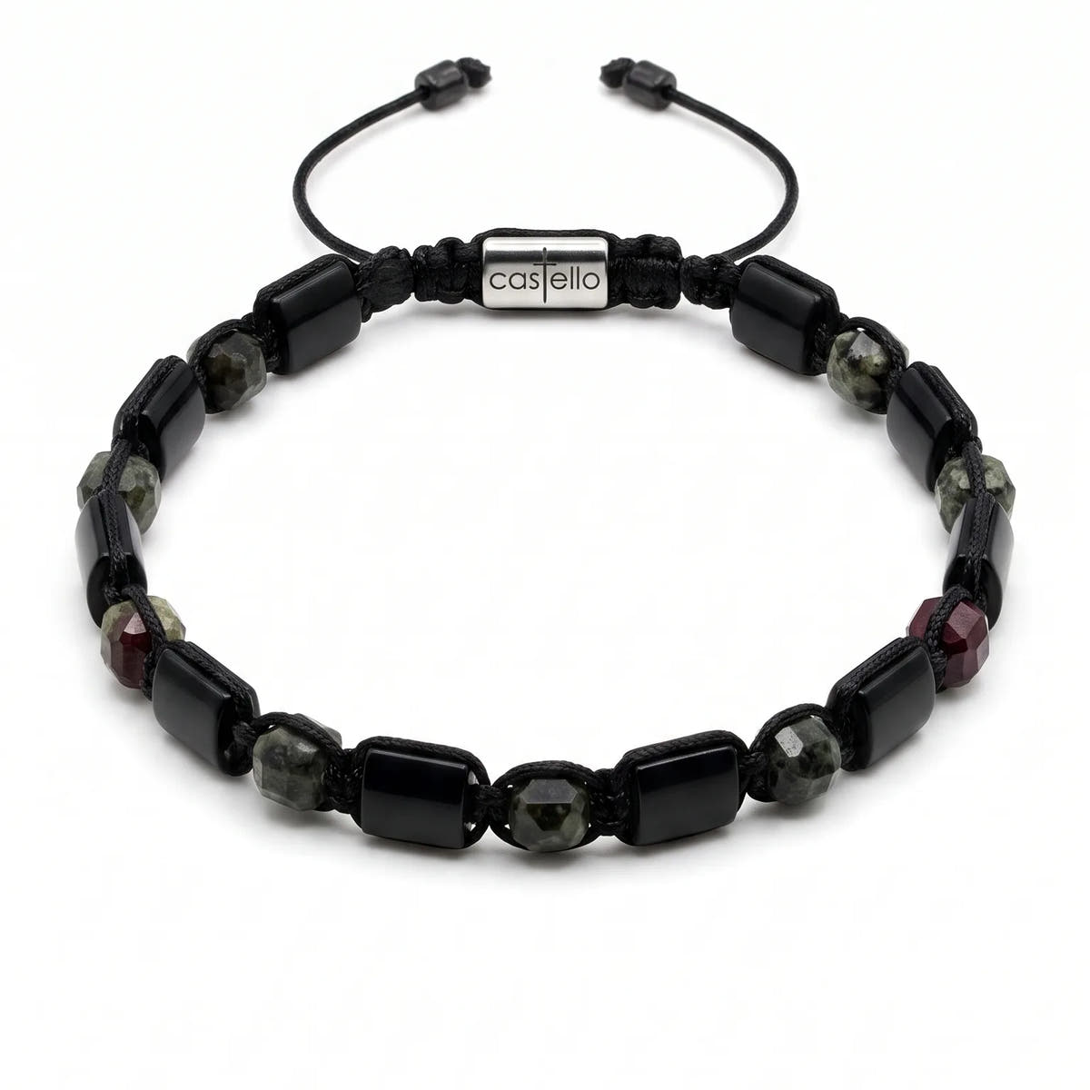 Onyx & Dragon Blood Jasper Ancient Bracelet