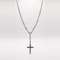 Howlite Cross Necklace, Sterling Silver · 6mm