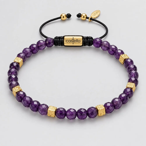 Amethyst Minimal Gold-Plated Bracelet | Castello Jewels
