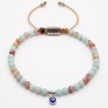 Snakeskin Jasper Evil Eye Bracelet · 4mm