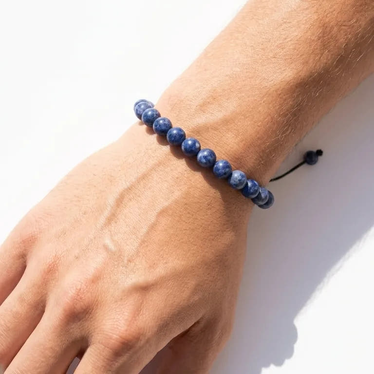 Matte Sodalite Bracelet, 6mm, view 2 | Castello Jewels