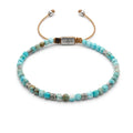 Minimal Jasper Turquoise Sterling Silver Bracelet, 4mm | Castello Jewels